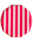 Light & Haute Pink Cabana Signature Stripe Large Plates