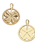JANE WIN LUCKY Clover Cutout Pendant Coin w/16-18" Rolo Chain