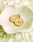 JANE WIN LUCKY Rabbit JW Small Embellished Pendant Coin w/ 16-18" Classic Rolo Chain