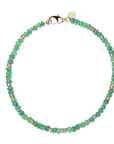 JANE WIN Gumdrop Beaded Necklace in Green Jade Gilver