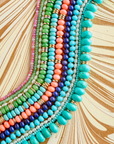 JANE WIN Gumdrop Beaded Necklace in Turquoise