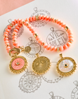 JANE WIN Gumdrop Beaded Necklace in Coral