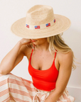 SUNSHINE TIENDA Ivory America Palm Hat
