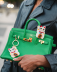 Hand-painted Maneki-Neko Cat Claw Hair Clip