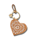 Hand-painted Paisley Heart Bag Charm + Keychain | Eco-Friendly