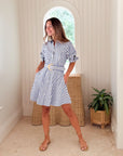 CARA CARA Caro Mini Dress Seersucker Blue Stripe