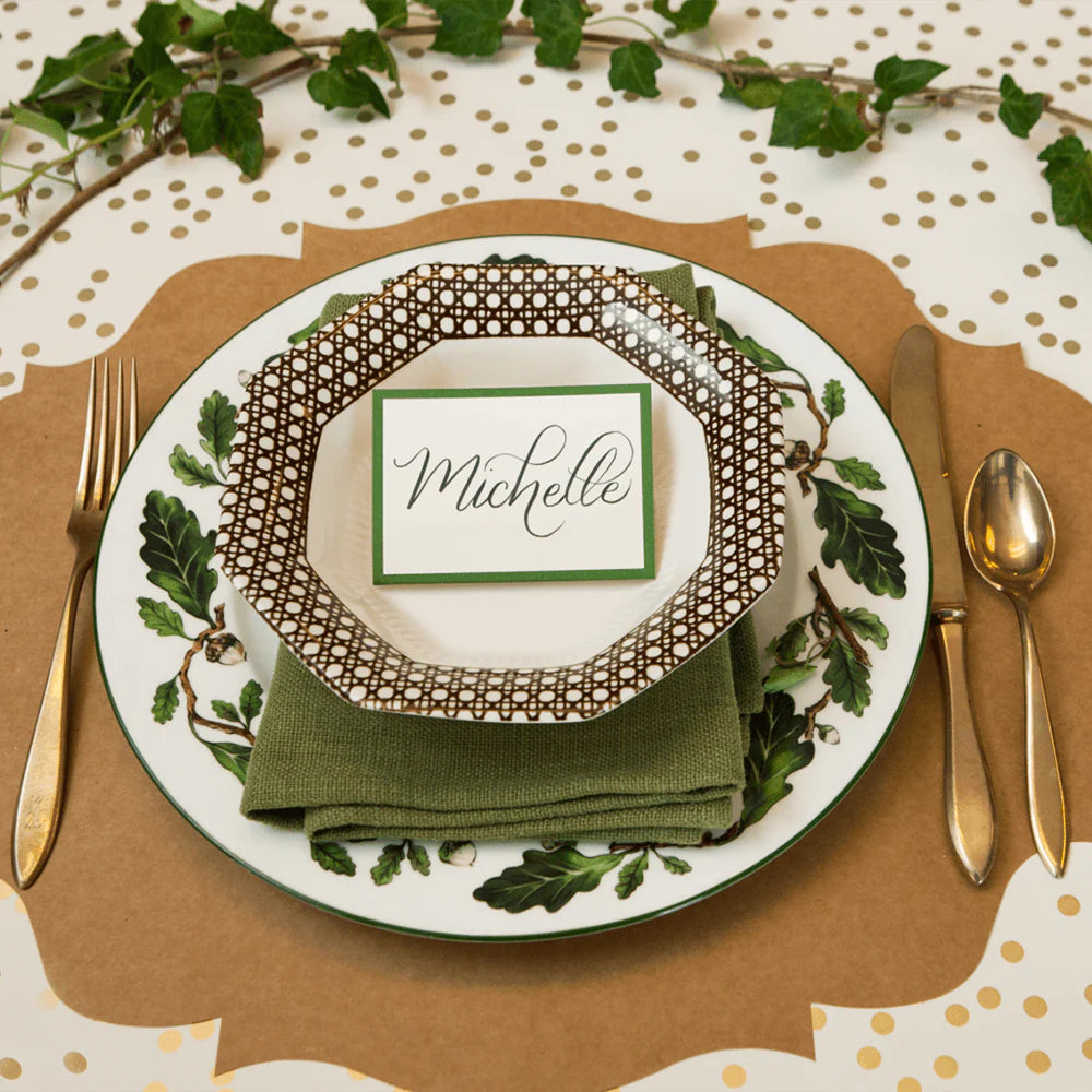 Dark Green Frame Place Card Set/12