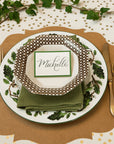 Dark Green Frame Place Card Set/12