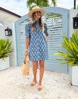 NAVY BLEU Westport Dress French Stamp