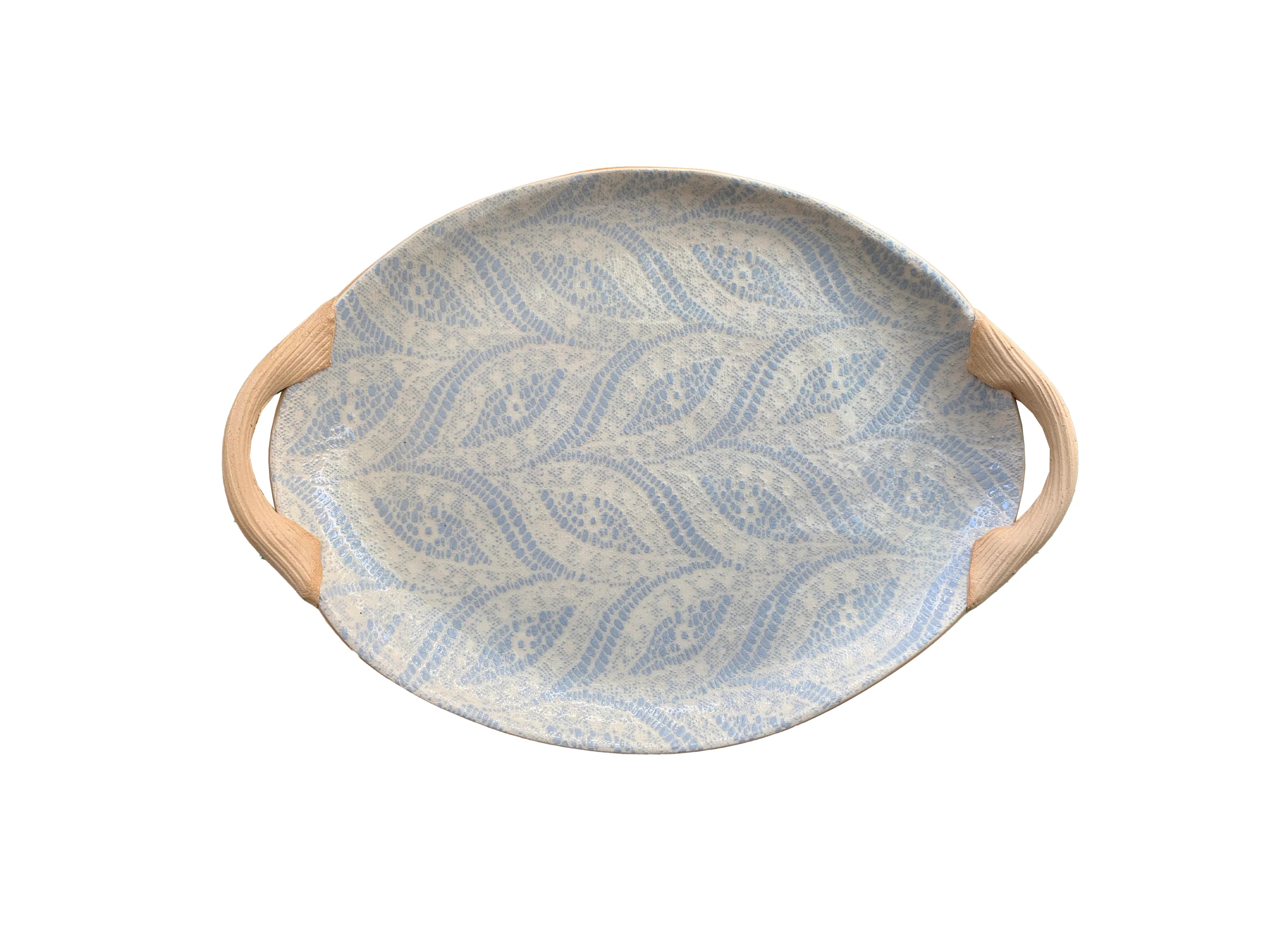 Small Oval Platter w/ Handles Paisley Opal
