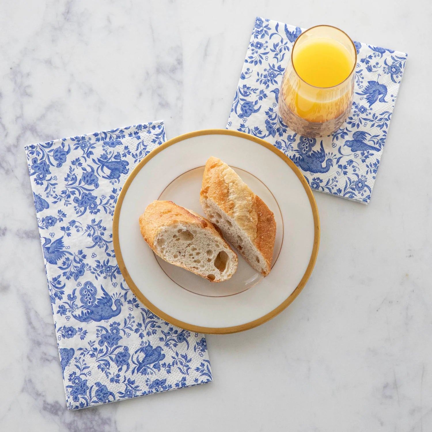 Blue Regal Peacock Cocktail Napkins Set/20