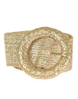 WALKER & WADE Metallic Straw Belt Gold