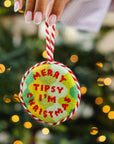 FURBISH STUDIO Needlepoint Ornament Merry Tipsy