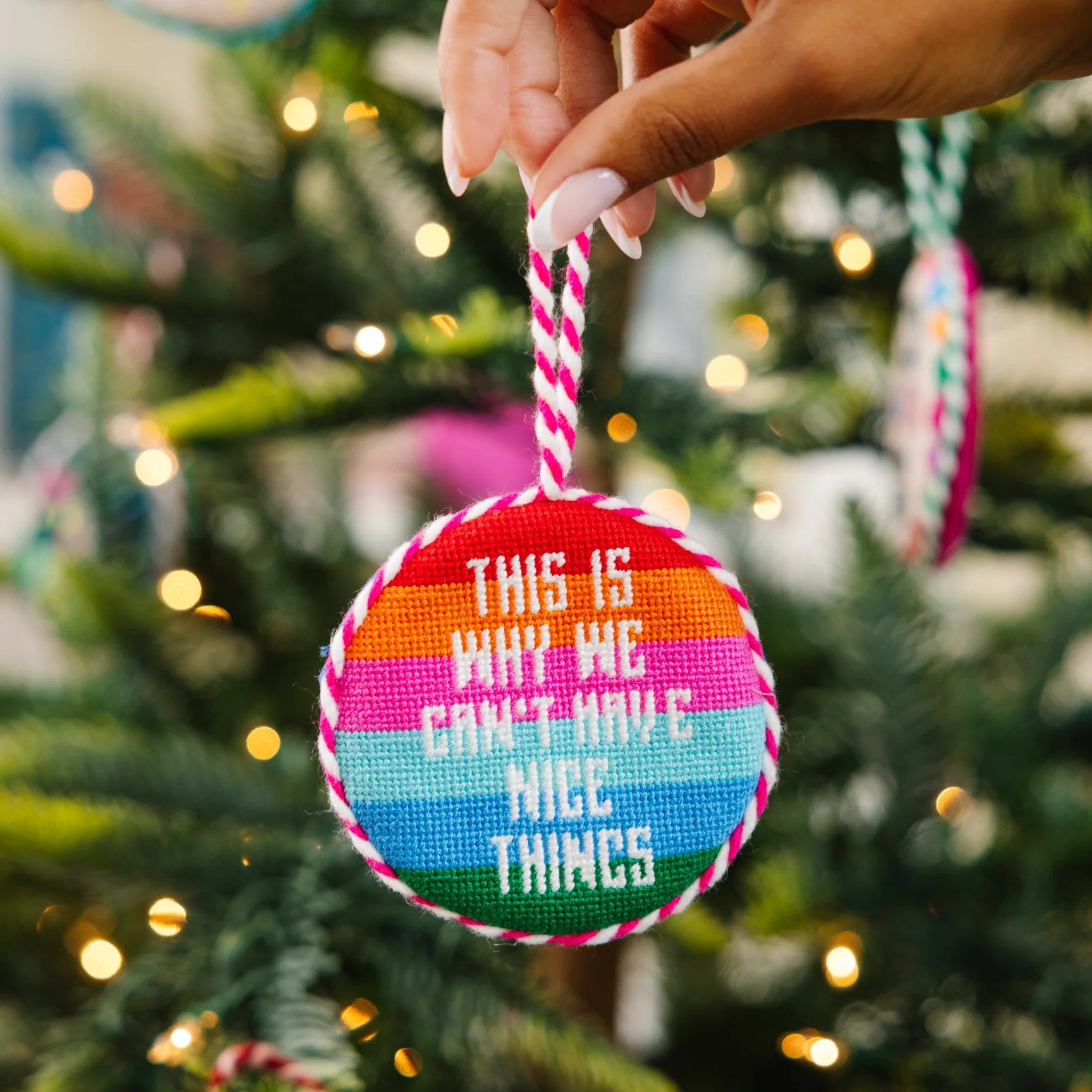 FURBISH STUDIO Needlepoint Ornament Nice Things