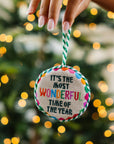 FURBISH STUDIO Needlepoint Ornament Wonderful Time