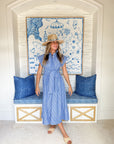 OLIPHANT Belted Shirt Dress Devon Blue