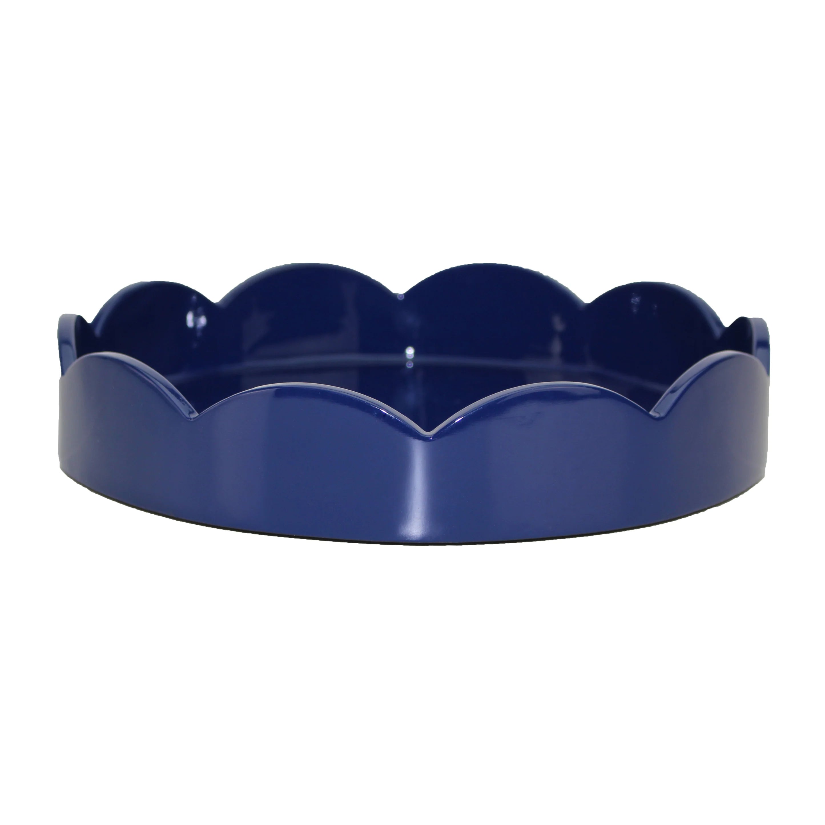 ADDISON ROSS Small Round Scallop Tray Navy