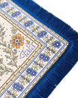The Montecito Mahjong Mat-Wildflowers with Blue Fringe