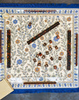 The Montecito Mahjong Mat-Wildflowers with Blue Fringe