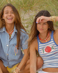 LOGAN TAY White Beaded Fish Necklace