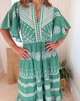 OLIPHANT Flirty V-Neck Maxi Soleil Sage