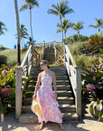 FINAL SALE FINAL SALE FELICITE Strapless Tier Maxi Baby Pink Palm