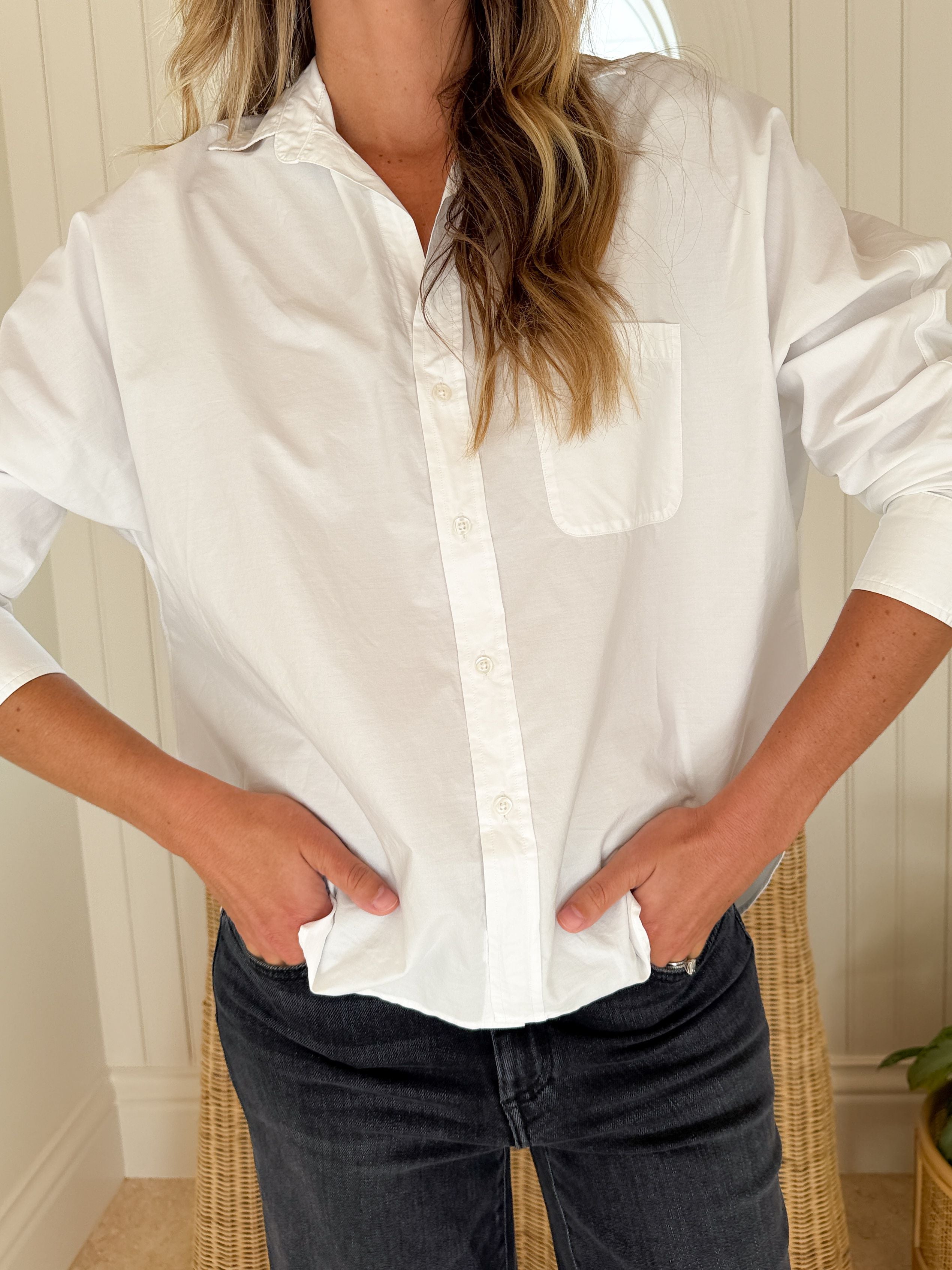 FRANK & EILEEN Oona Button Up Shirt White