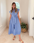 OLIPHANT Belted Shirt Dress Devon Blue