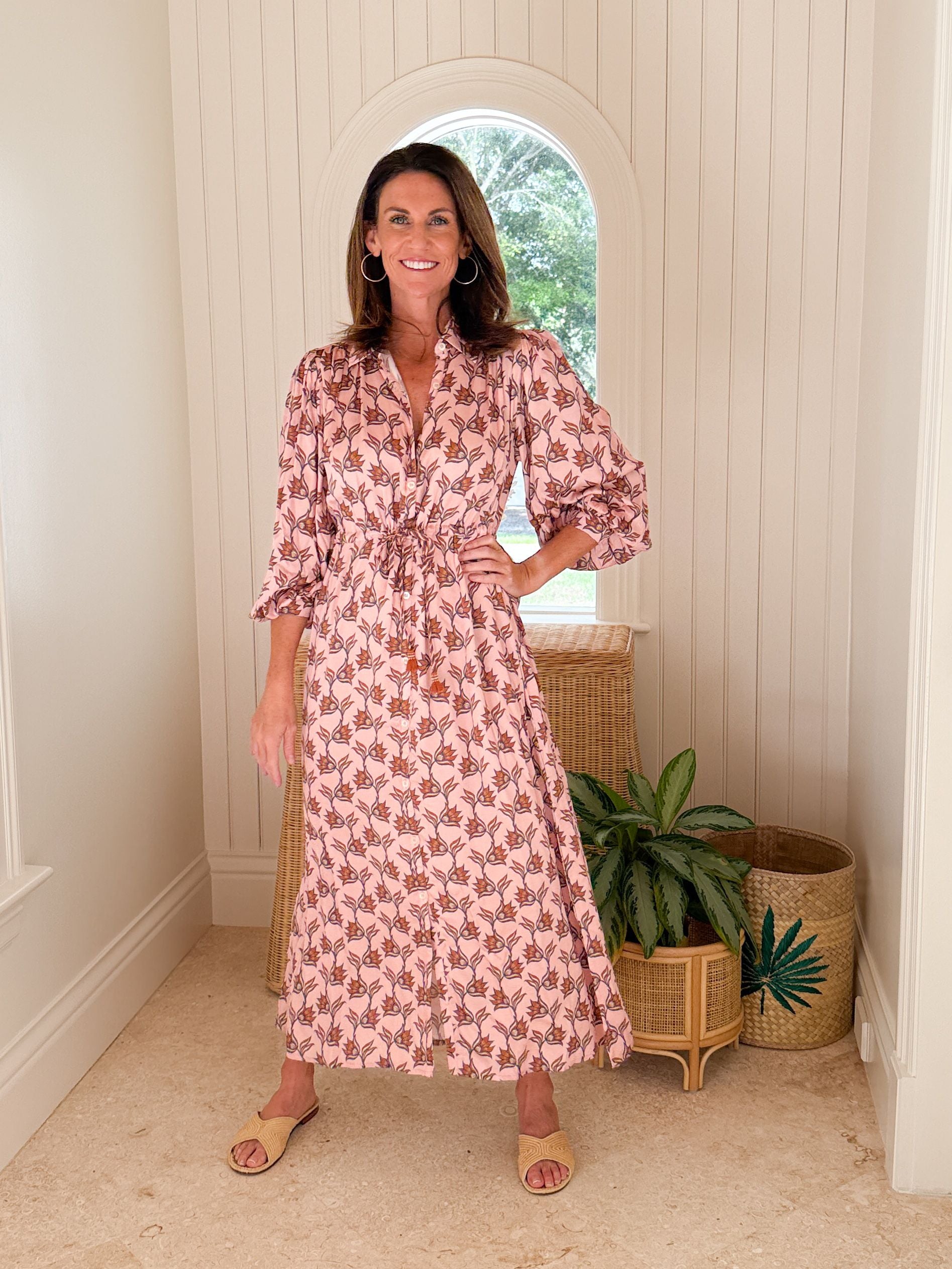 OMIKA Aria Midi Dress Quinn Redwood