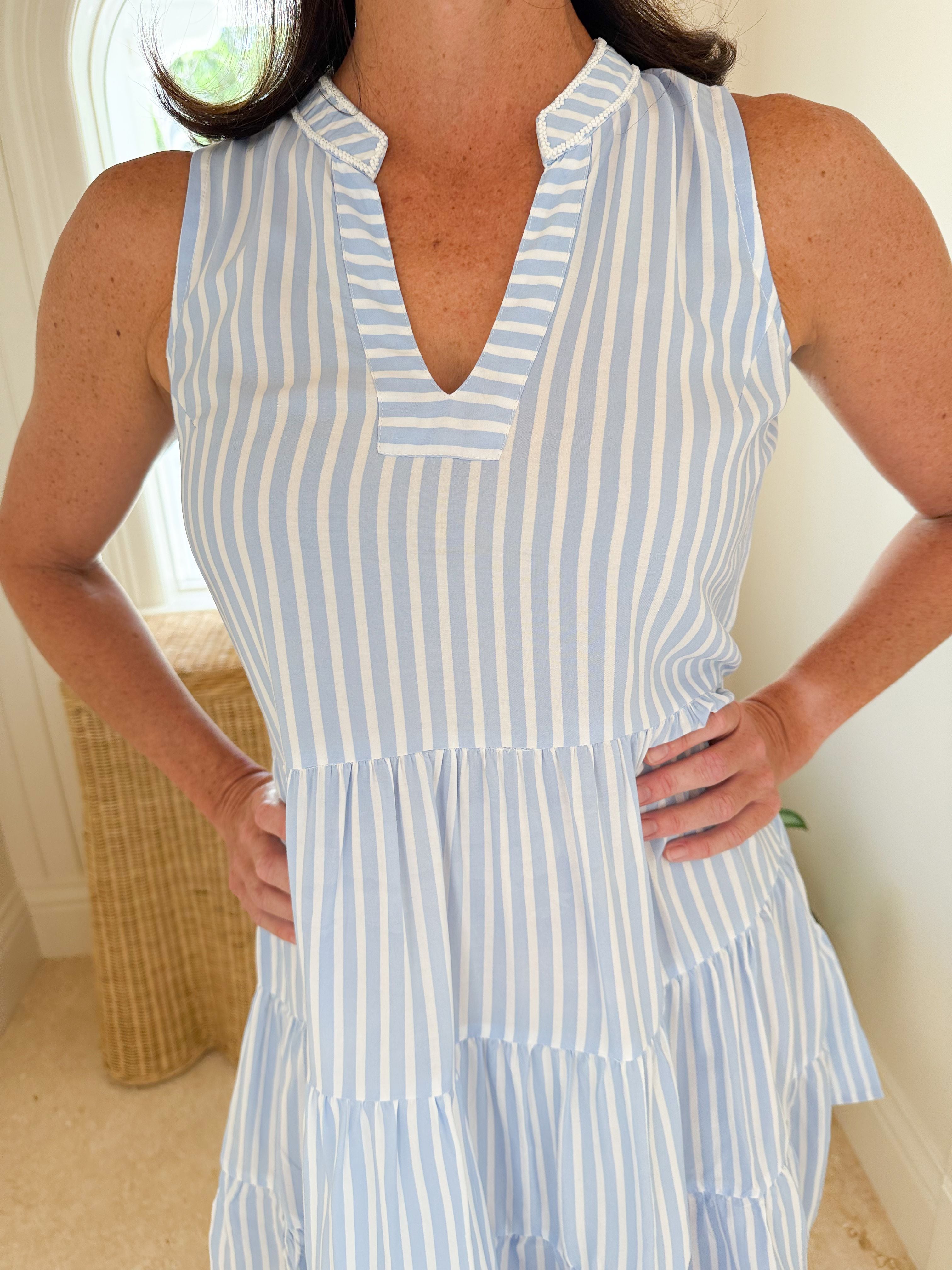 WALKER & WADE Westerly Dress Blue Stripe