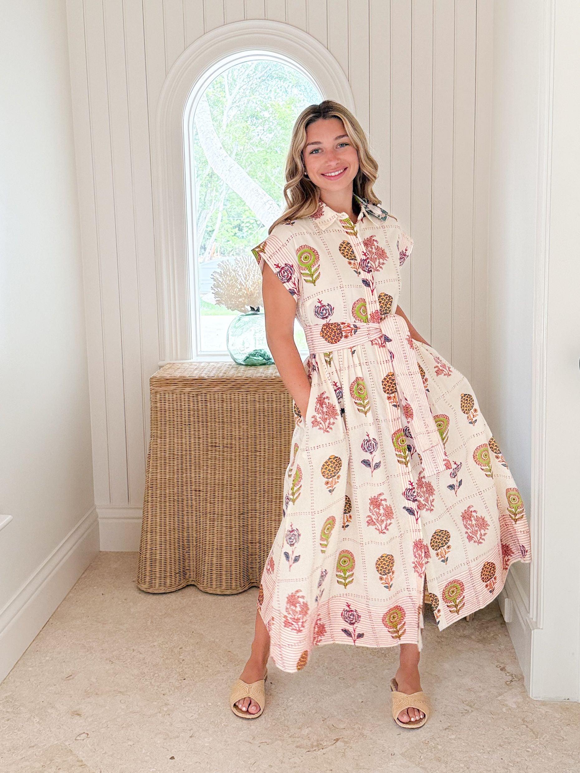 OLIPHANT Belted Shirt Dress Taormina Cream