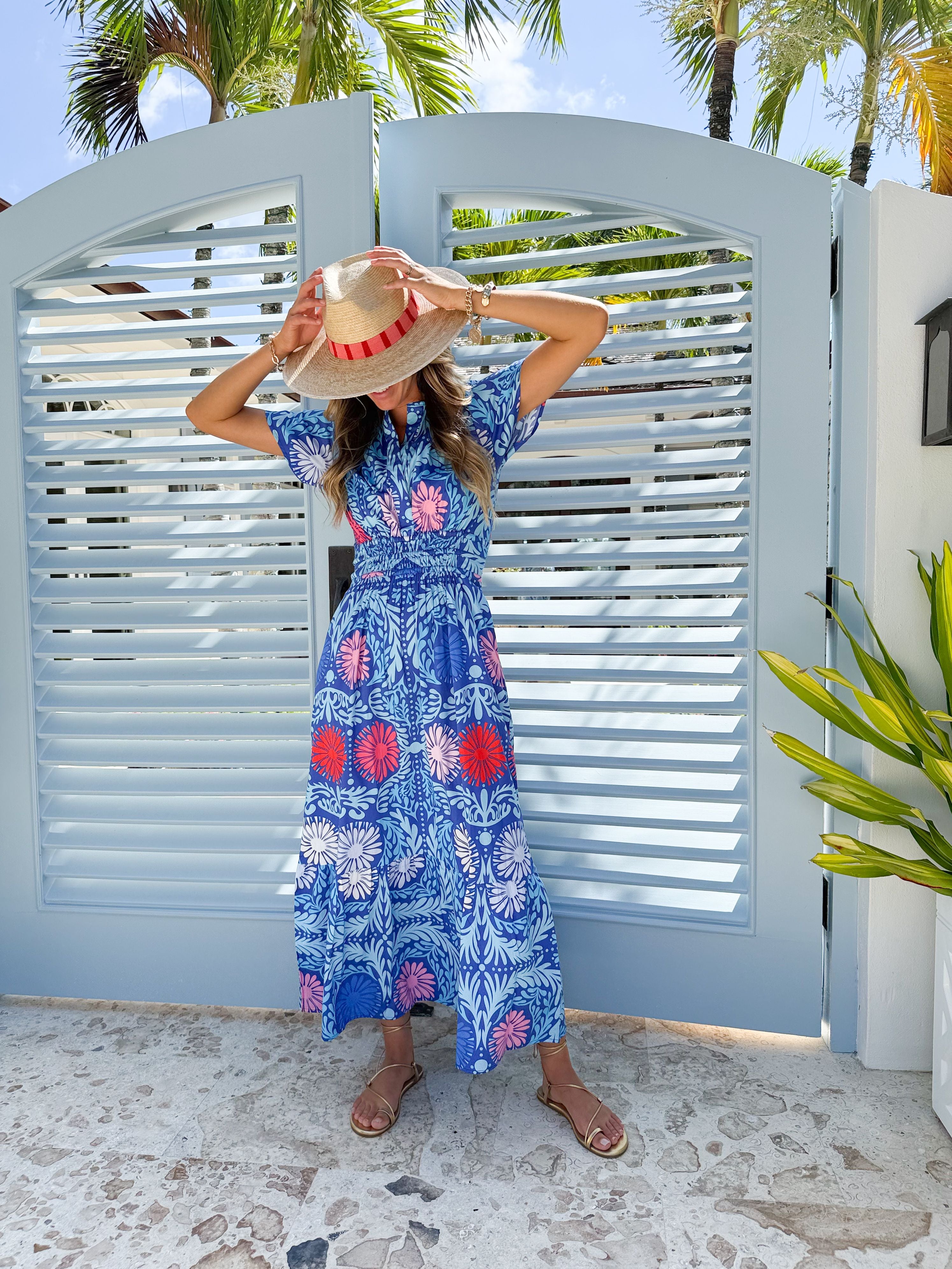 SHERIDAN FRENCH Eloise Dress Cobalt Jardin