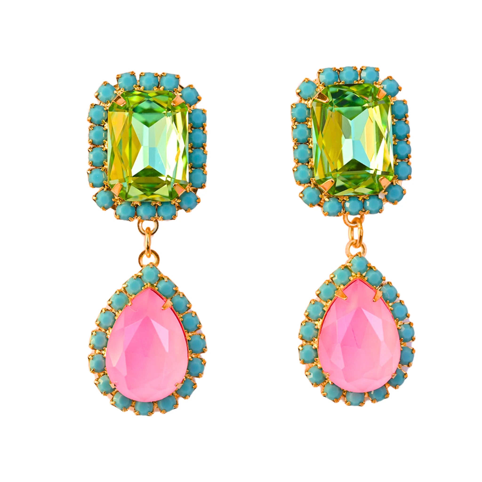 Jewel Drop Neon Green and Pink