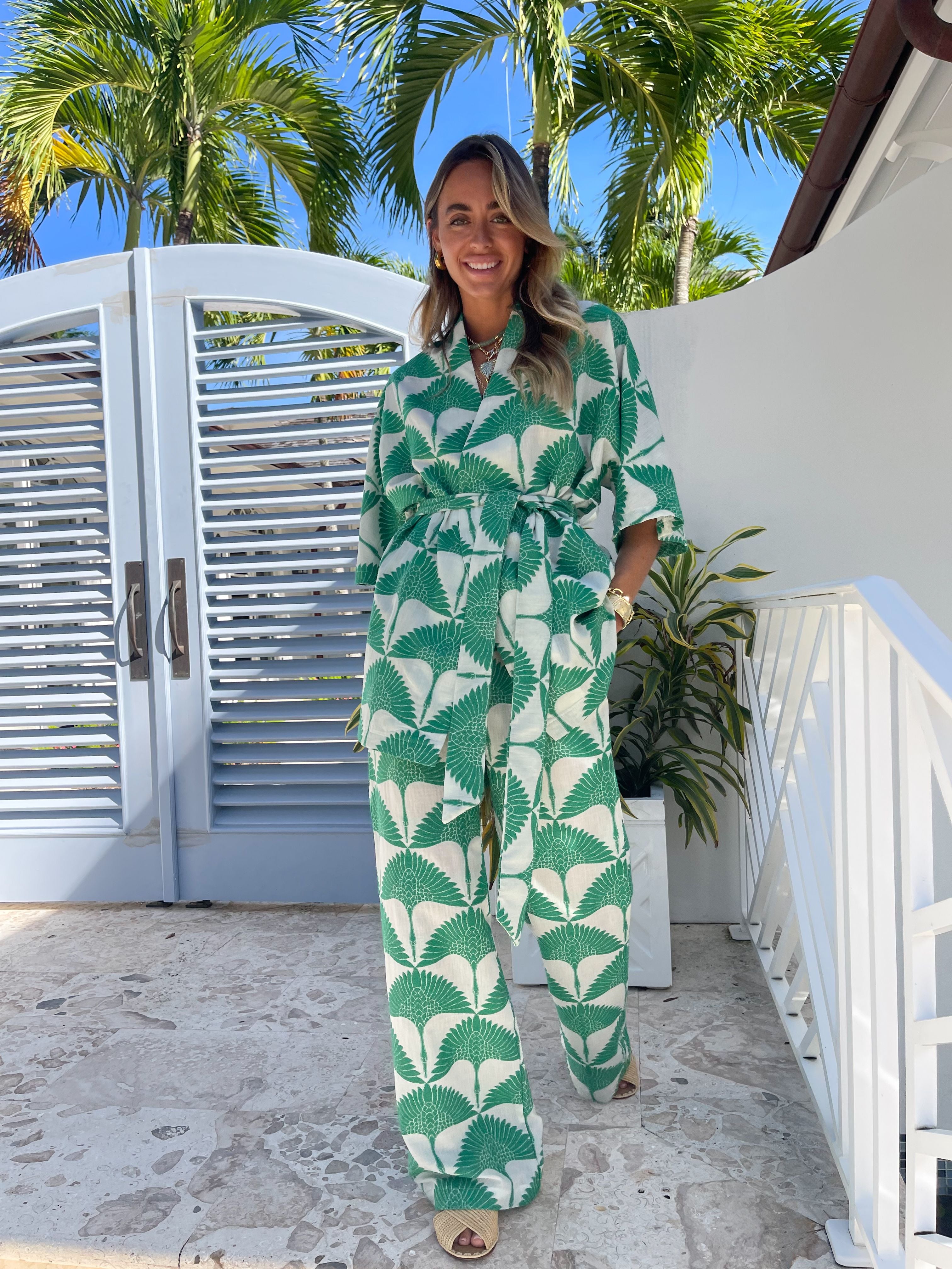 KASIA Pandora Pants White/Green