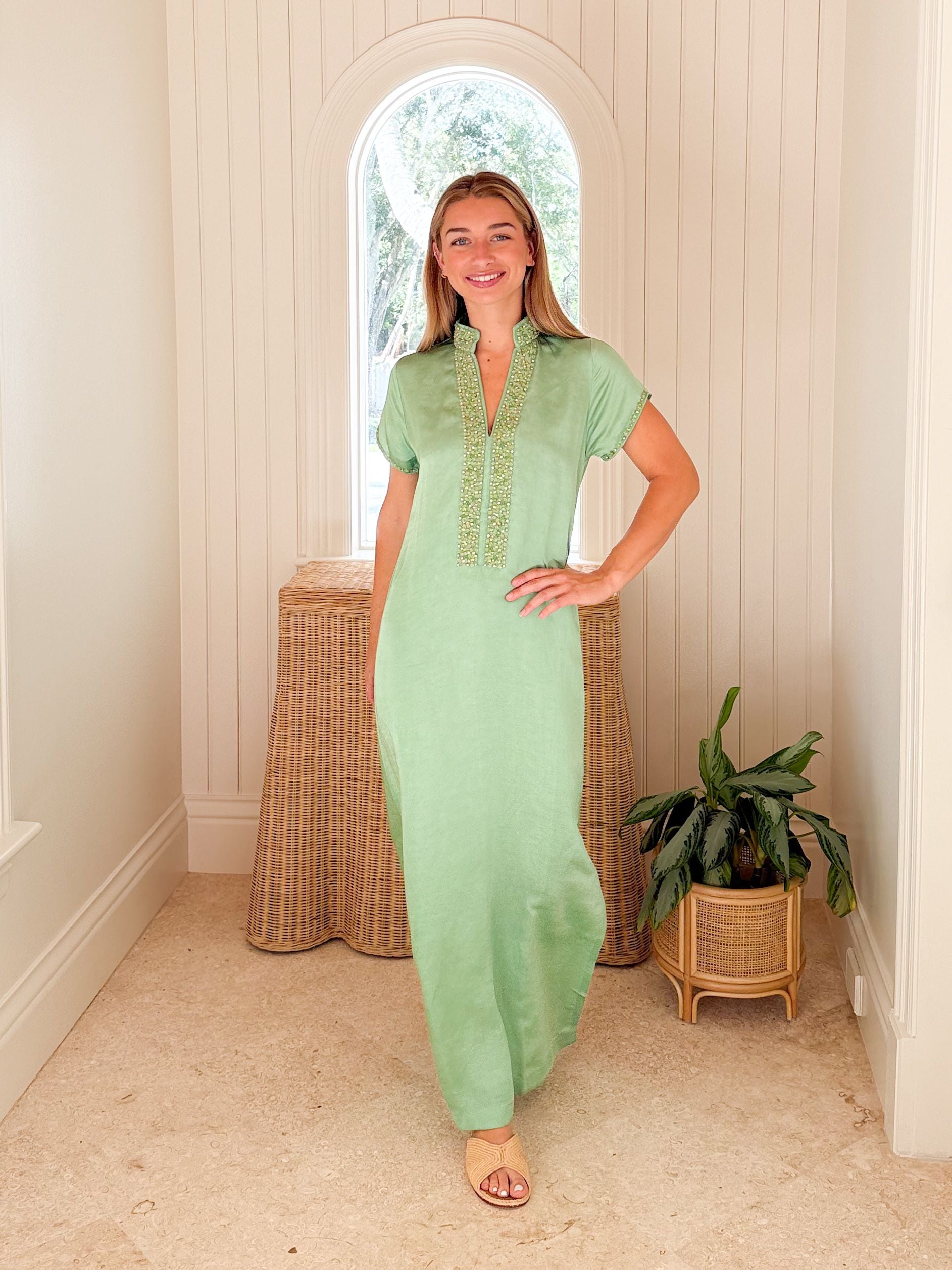 BELLA TU Meg Caftan Pear