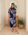 WALKER & WADE Day Break Dress Navy Palm