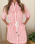 KIVARI Maddie Mini Dress Red Stripe