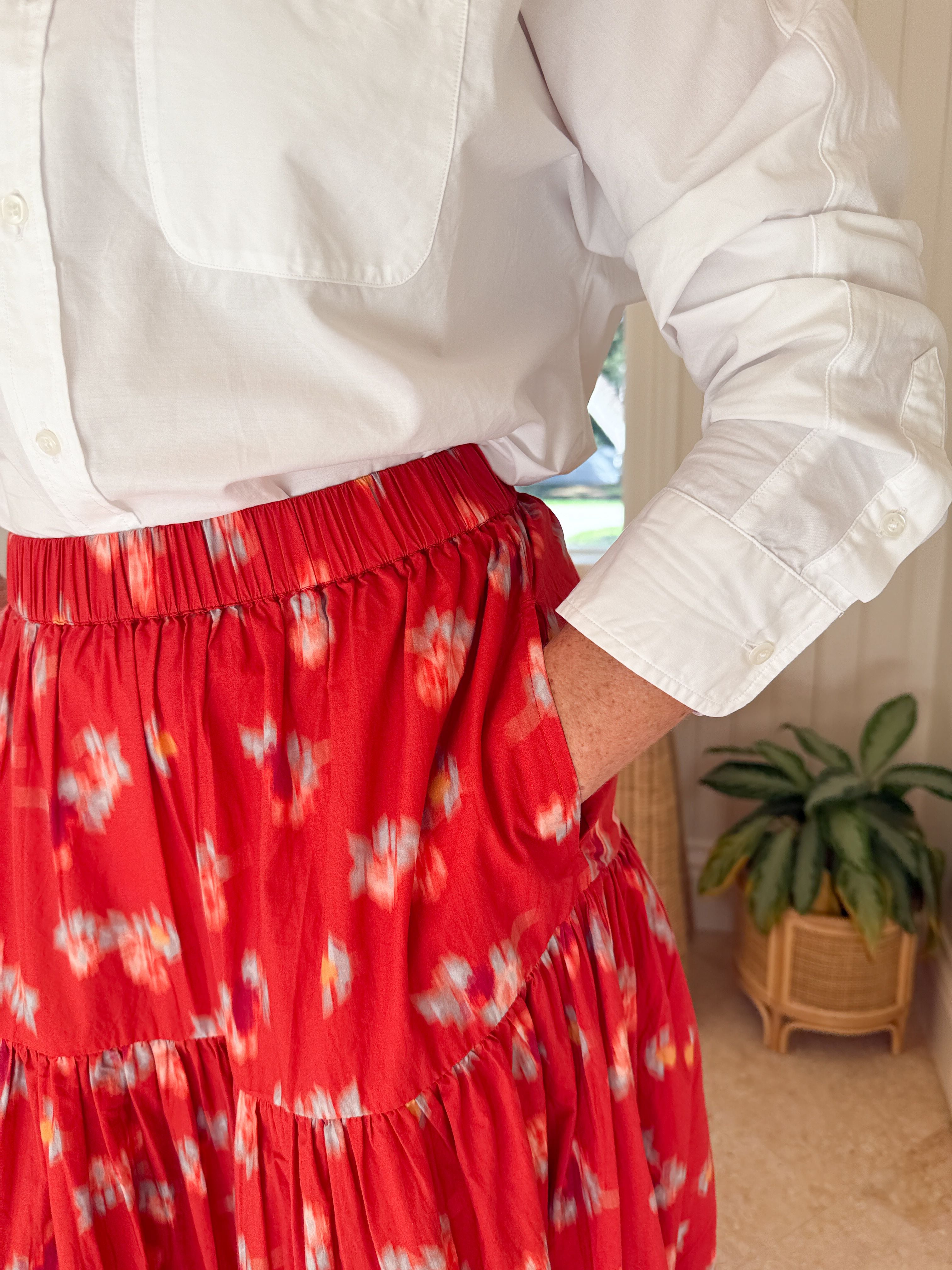 OLIPHANT Tiered Maxi Skirt Lebombo Rust