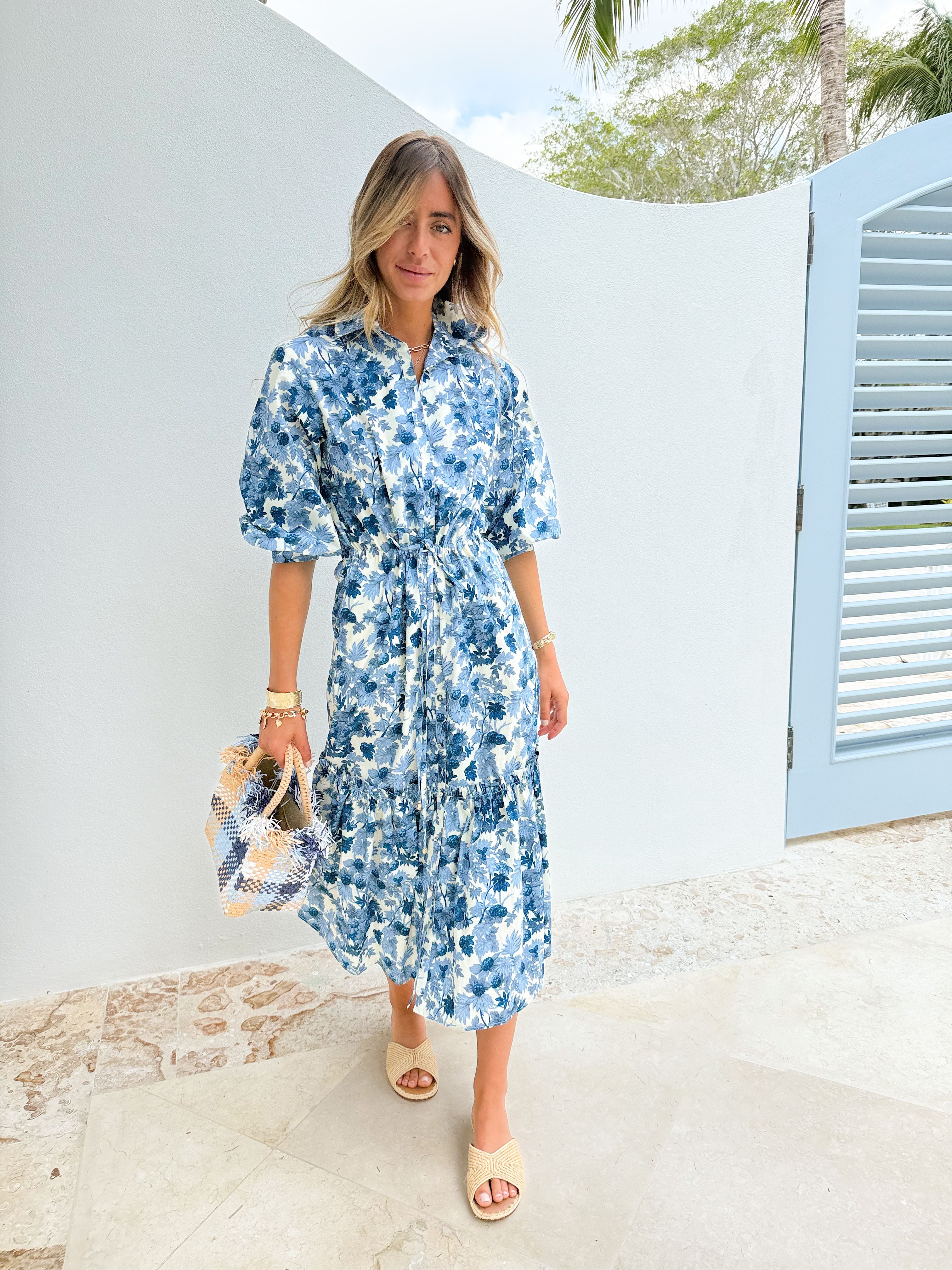 CARA CARA Hutton Dress Berries Egret