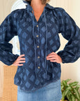 SUNSHINE TIENDA Willa Top Denim Eyelet