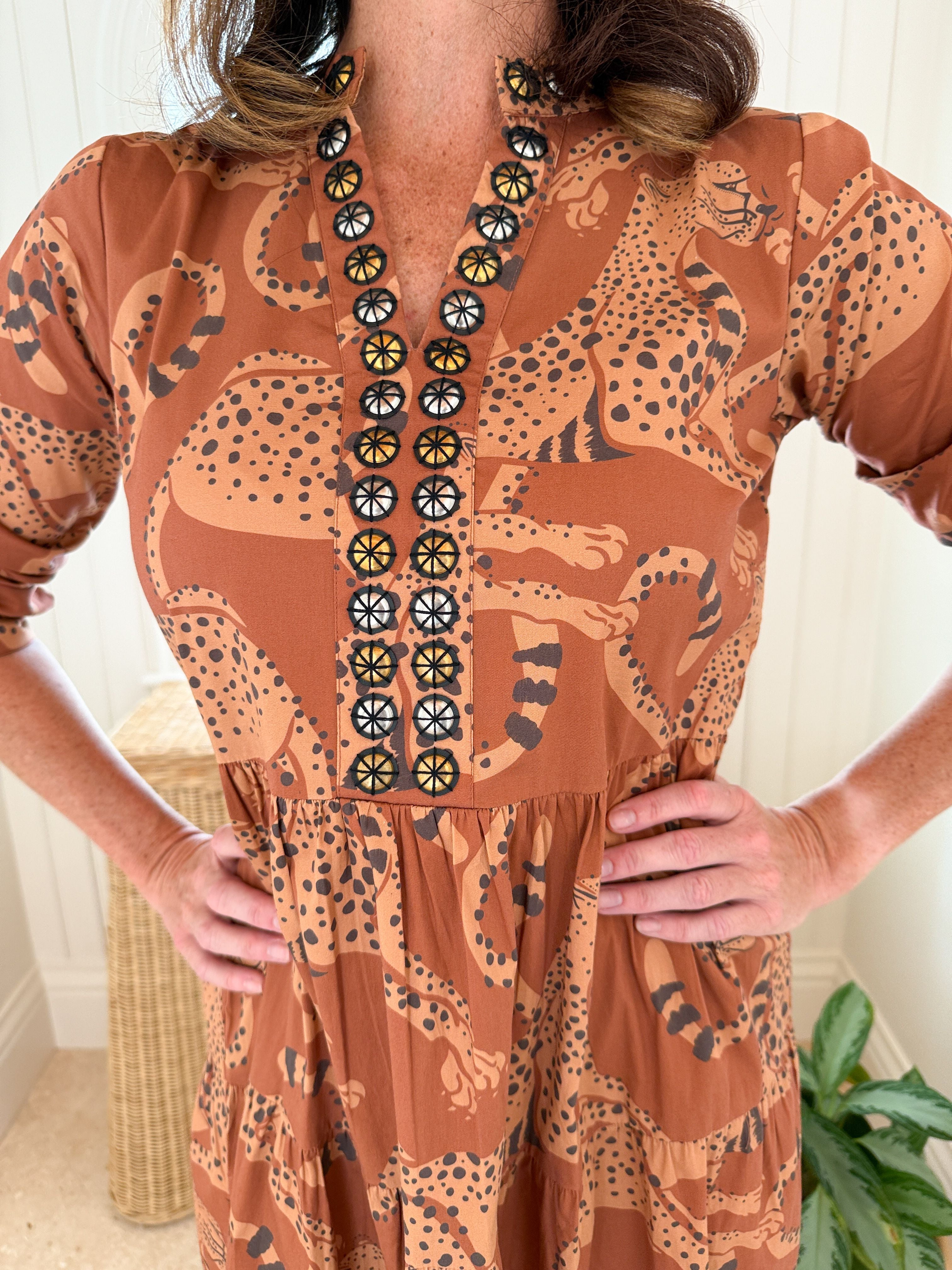 FINAL SALE SHERIDAN FRENCH Abigail Dress Pecan Lynx – Matilda's