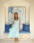 FINAL SALE MER ST. BARTH Mica Women's Tiered Dress Aqua Ikat
