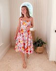 FINAL SALE LA PORTE Lily Belted Tea Dress Floral