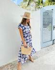 RO'S GARDEN Mumu Midi Dress Kyle Blue