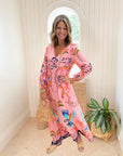 WALKER & WADE Maxine Dress Pink Parrot
