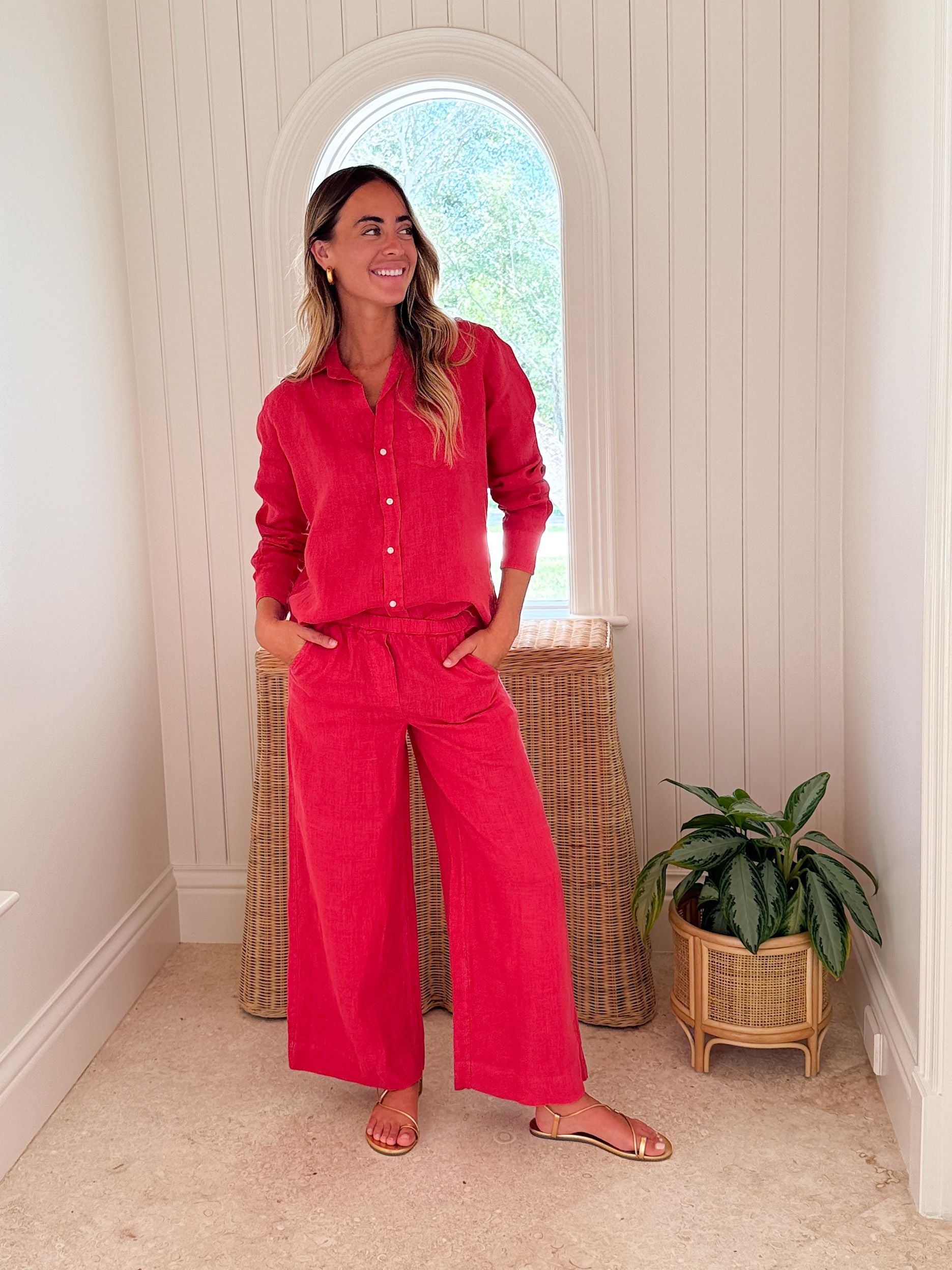 FRANK & EILEEN Maisie Pant Summer Red
