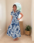 FITZROY & WILLA Savannah Dress Blue Gordes