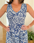 WALKER & WADE Amanda Dress Denim Blue Ikat