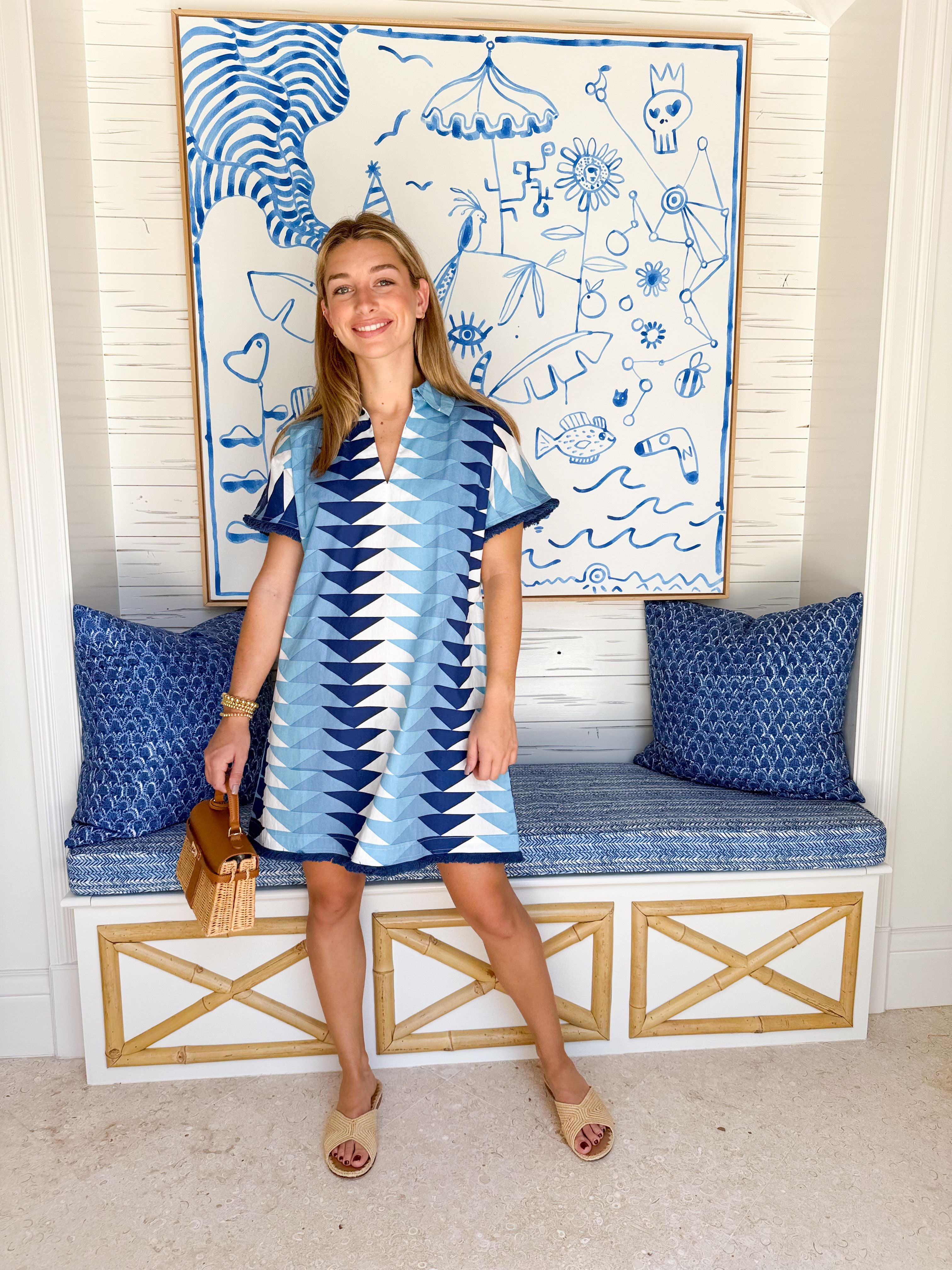 BEAU & RO Beach Tunic Ocean Bagru Triangle