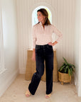 FRANK & EILEEN Patrick Popover Vintage White/Camel Stripe Jersey